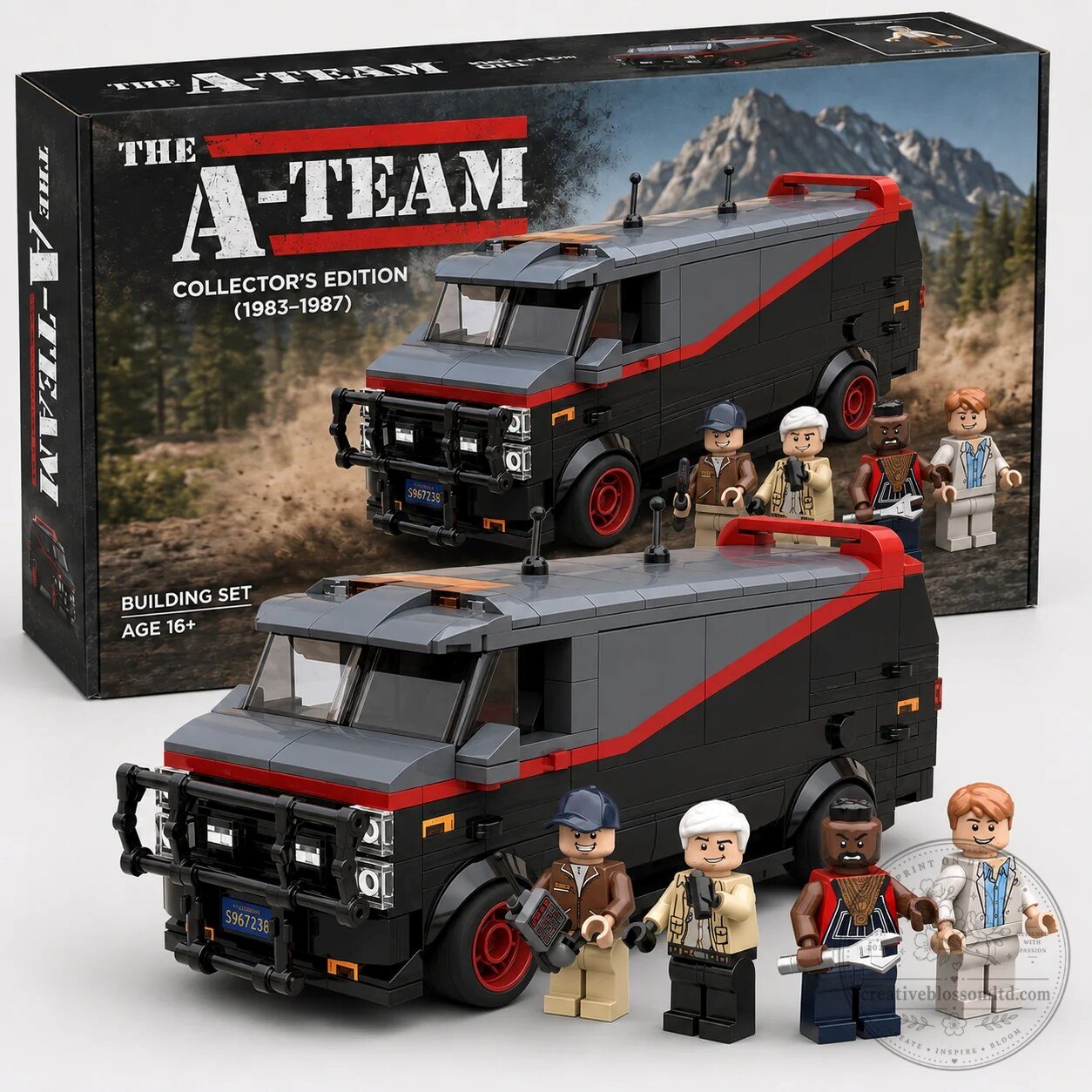 The A-Team GMC Vandura Van and Crew Building Blocks Set