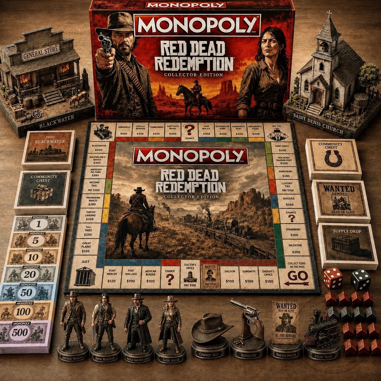 Collector's Edition Board Game of Monopoly: Red Dead Redemption