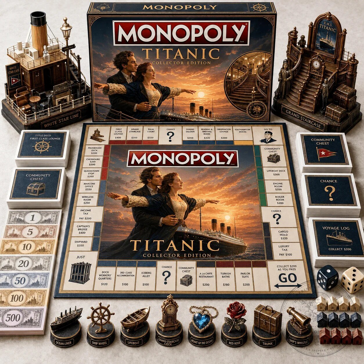 Collector's Edition Board Game of Monopoly: Titanic Theme
