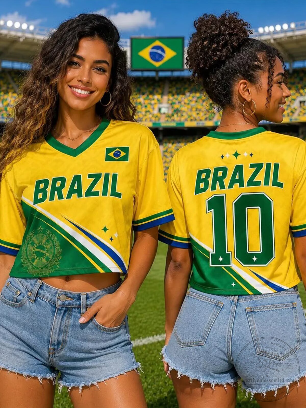 🔥Free Shipping on 3 or More Items📦Women's Brazil CropTop Jersey