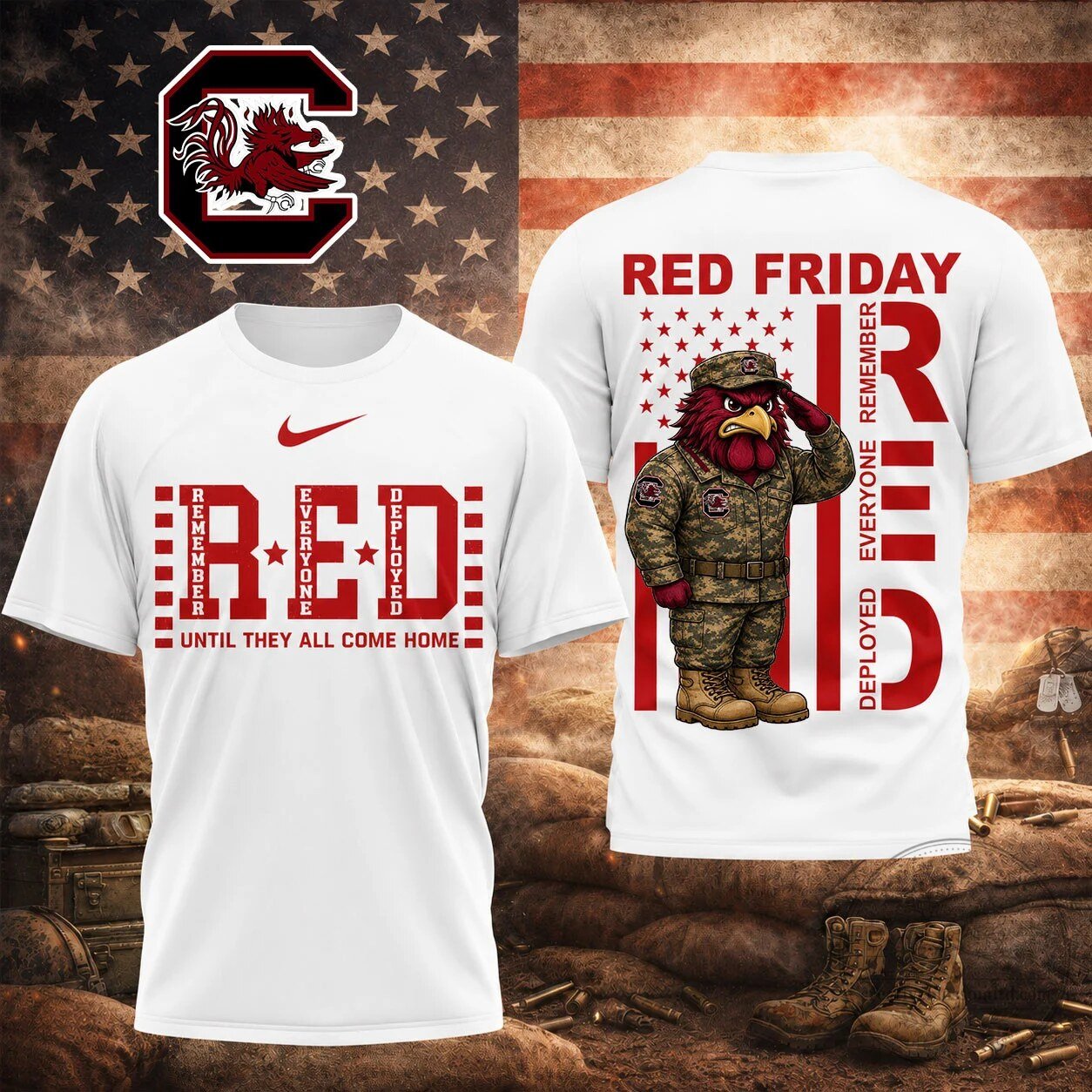 NCAA Red Friday Premium | South Carolina Gamecocks Support Our Troops