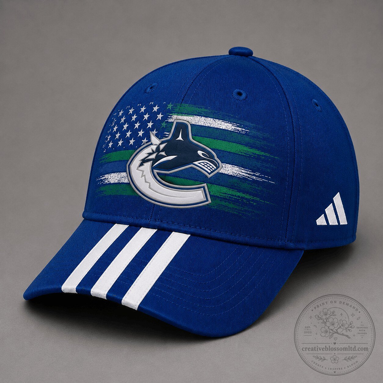 Vancouver Canucks National Hockey League American Flag Distressed Cap Hat