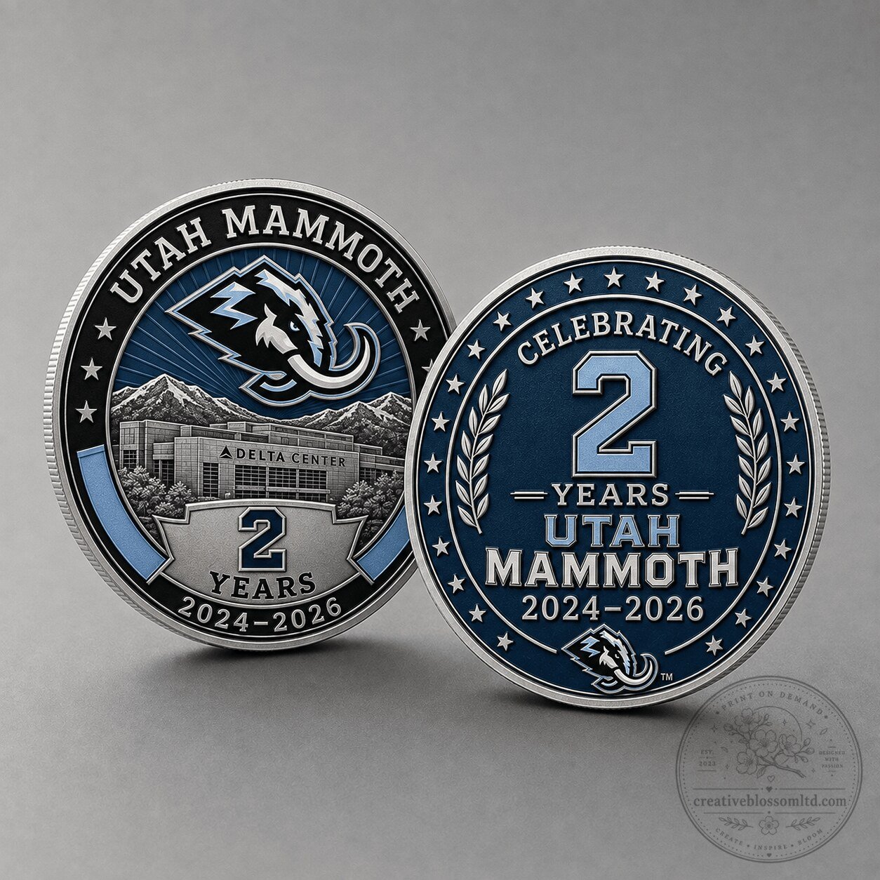 Utah Mammoth Two Year Anniversary Commemorative Challenge Coin 2024-2026