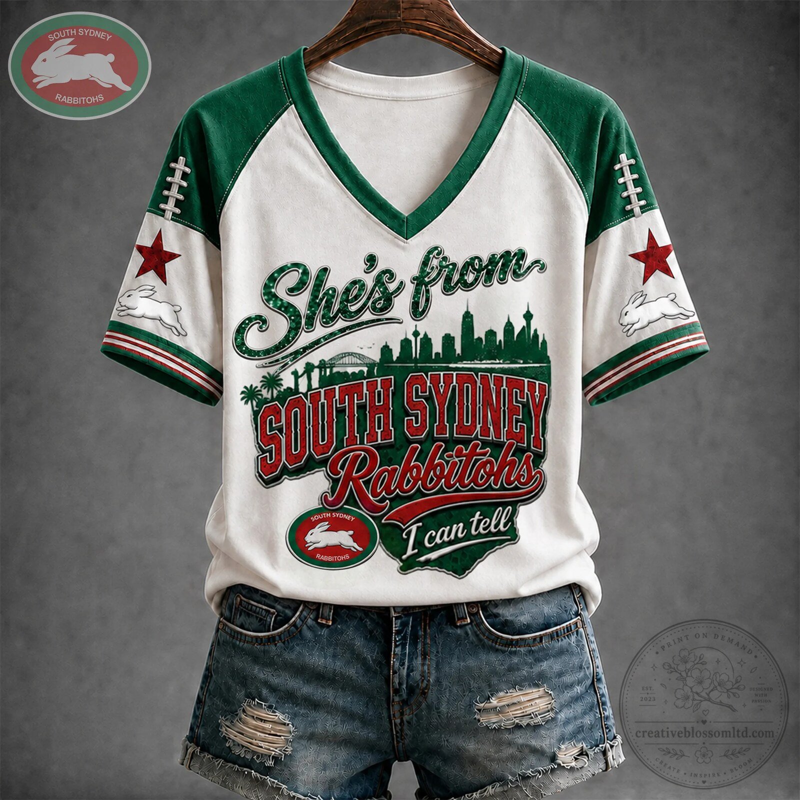 South Sydney Rabbitohs Rugby Football She's From South Sydney I Can Tell T-Shirt