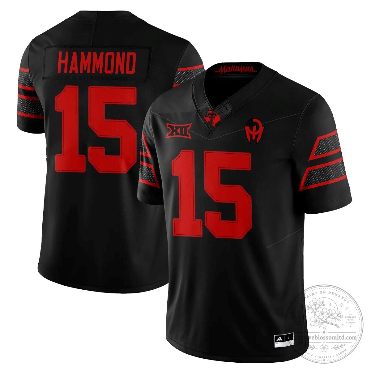 Texas Tech Red Raiders Patrick Mahomes Black Football Jersey 24 Texas Tech Red Raiders Patrick Mahomes Black Football Jersey
