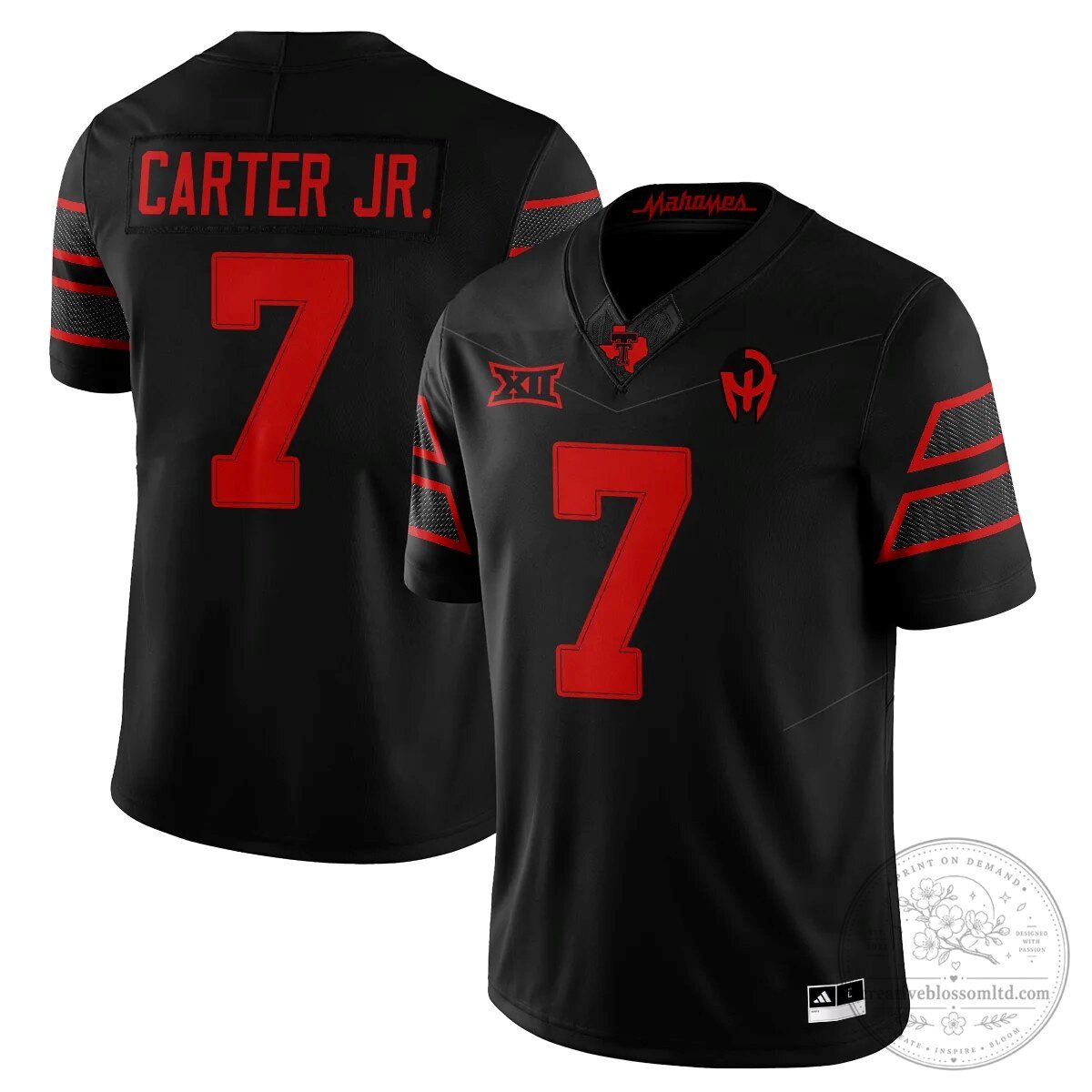 Texas Tech Red Raiders Patrick Mahomes Black Football Jersey 28 Texas Tech Red Raiders Patrick Mahomes Black Football Jersey