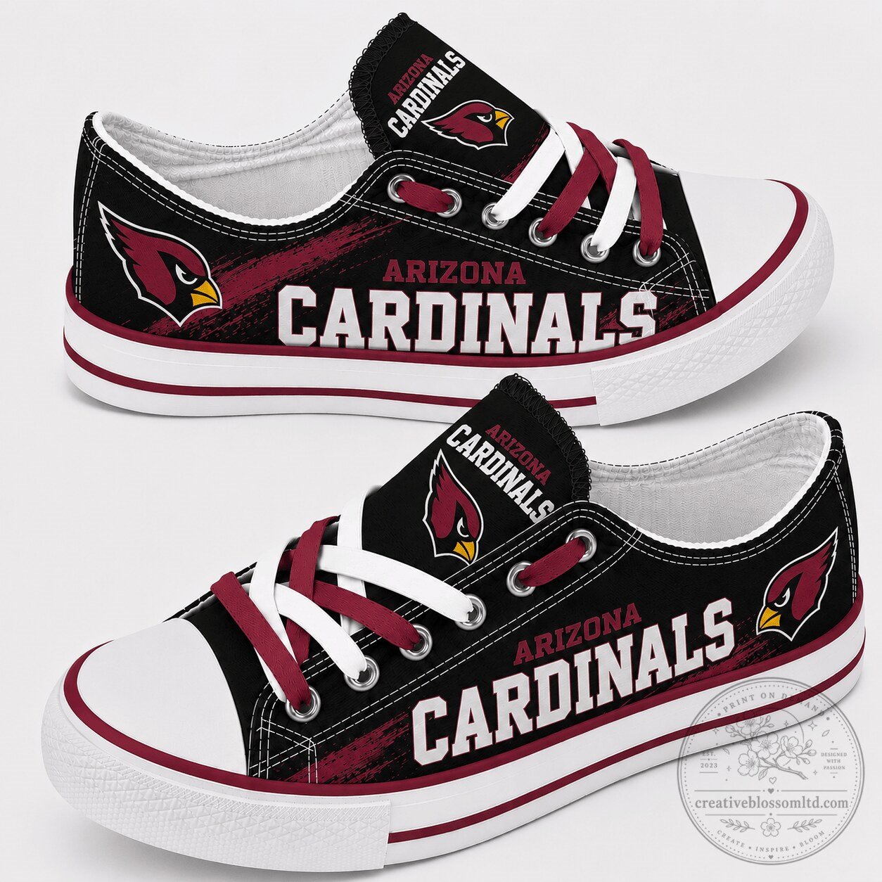 Arizona Cardinals Football Team Logo Low Top Canvas Shoes
