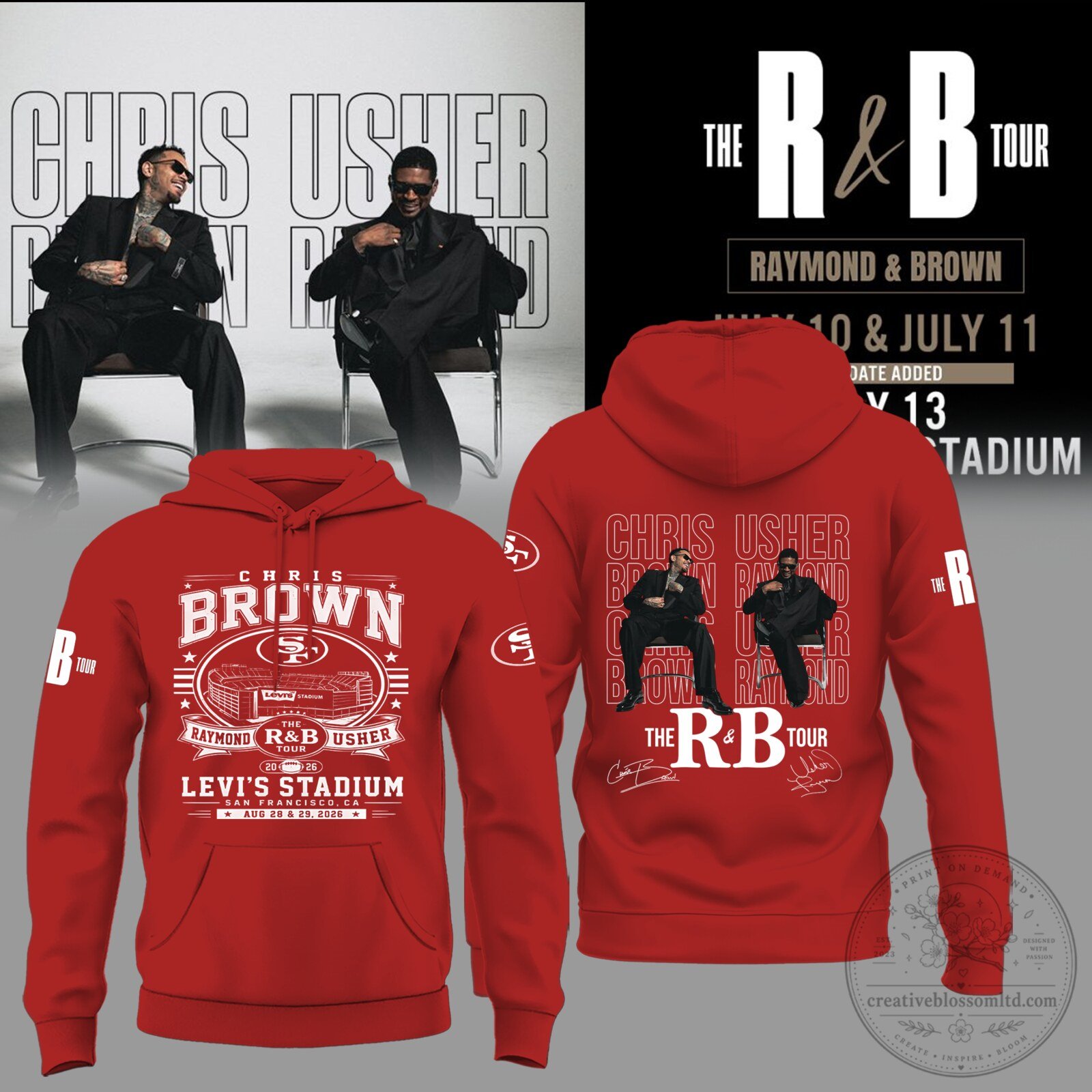 Chris Brown Usher Raymond Brown The R&B Tour 2026 Levi's Stadium San Francisco Hoodie