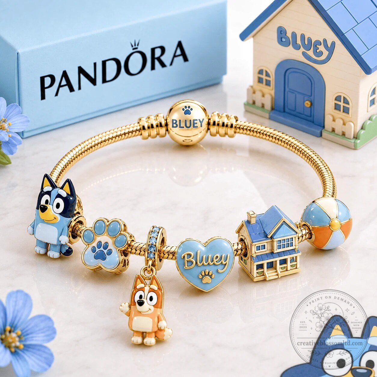 Bluey Gold Charm Bracelet Set for Women and Girls 11 Bluey Gold Charm Bracelet Set for Women and Girls