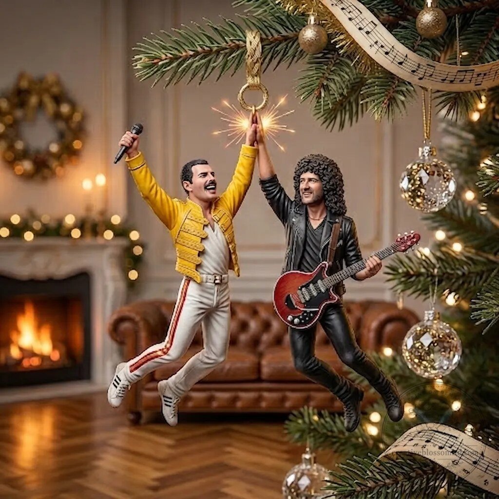 Queen Freddie Mercury Brian May Christmas Tree Ornament