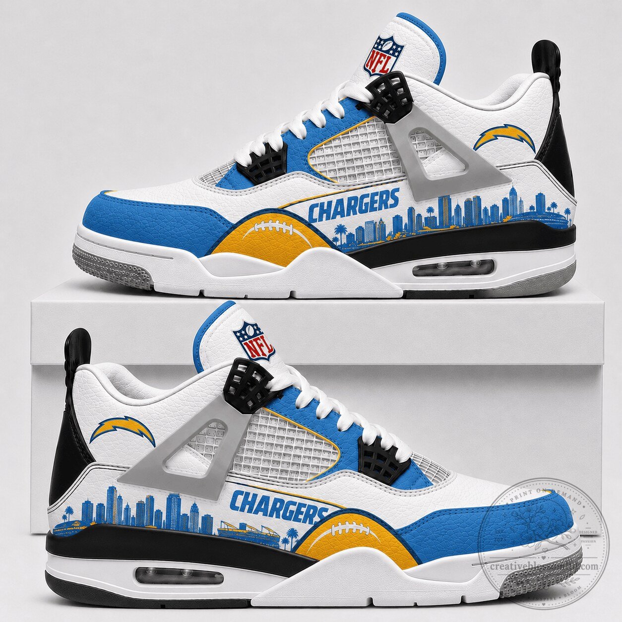 Los Angeles Chargers National Football League Team Logo Shoes