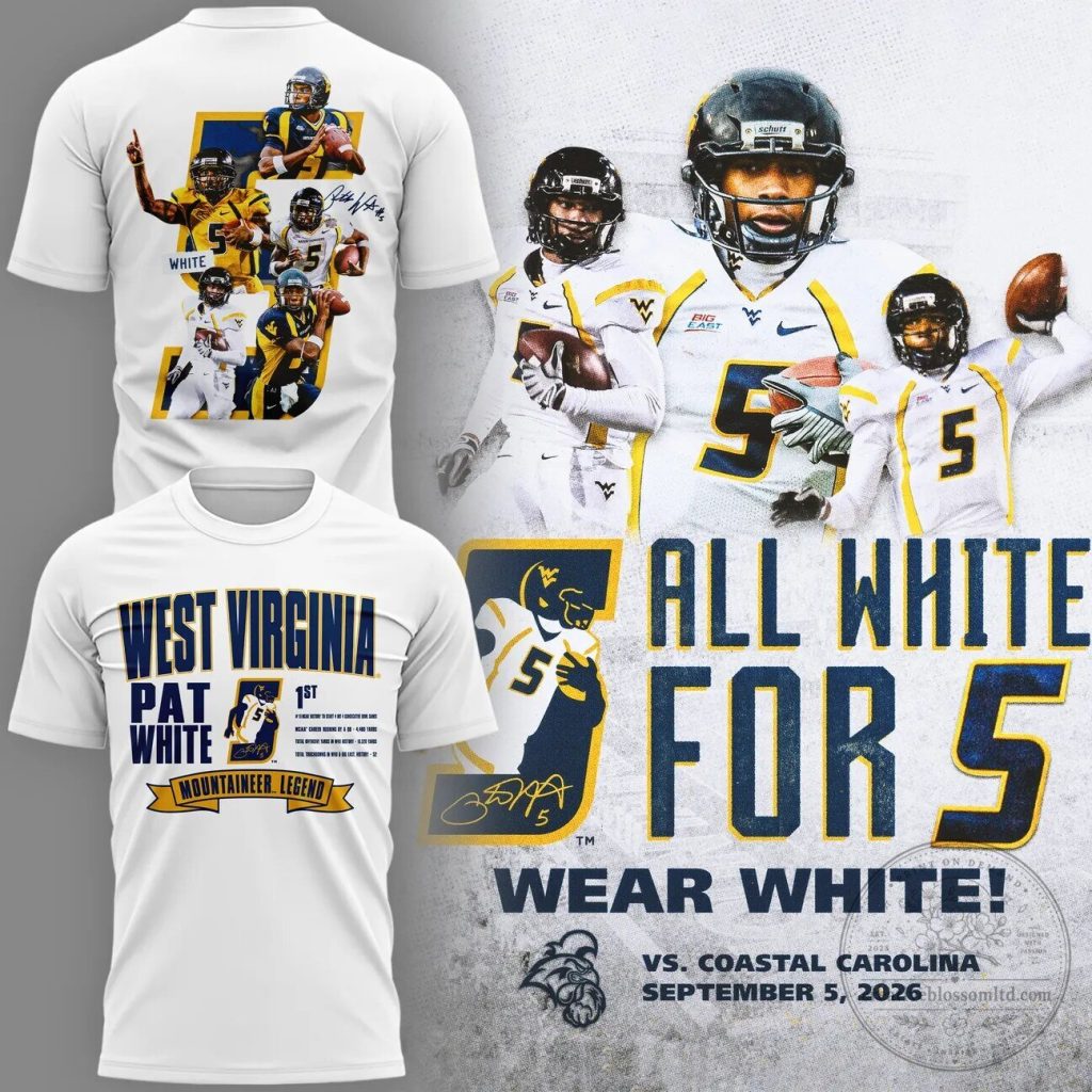 Pat White West Virginia Mountaineers Football Legend T-Shirt Pat White West Virginia Mountaineers Football Legend T-Shirt