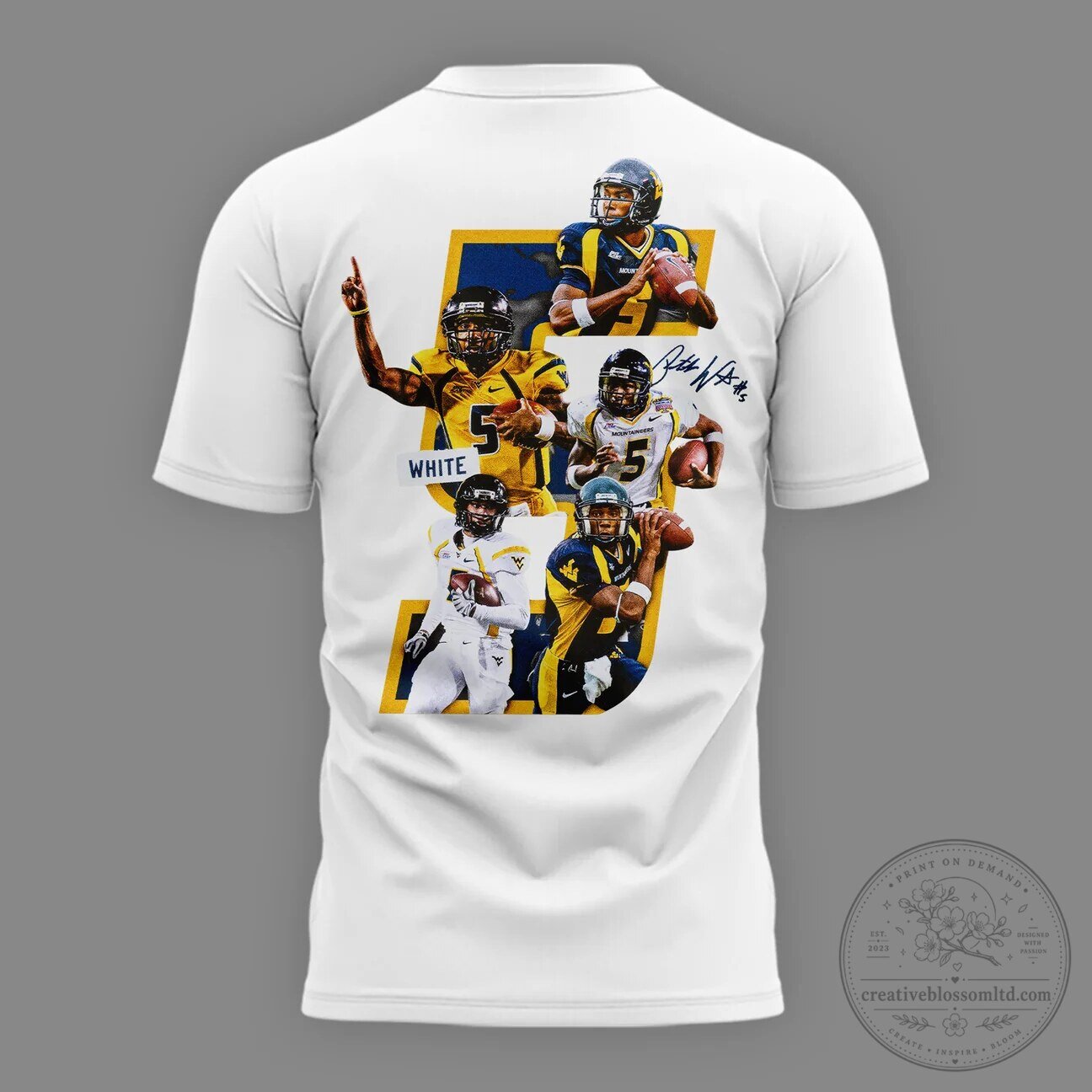 Pat White West Virginia Mountaineers Football Legend T-Shirt 9 Pat White West Virginia Mountaineers Football Legend T-Shirt