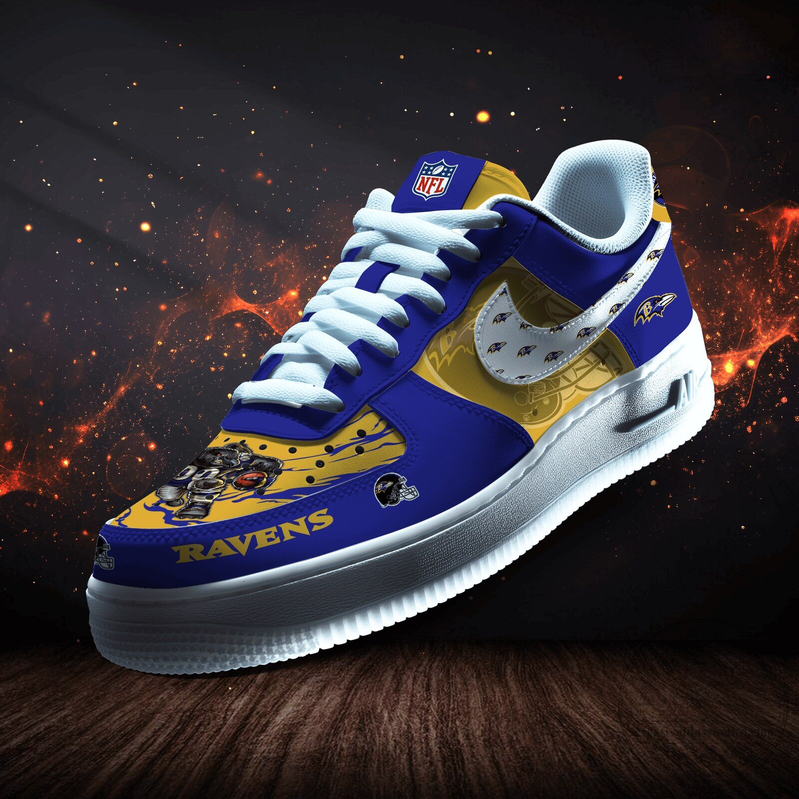 Baltimore Ravens NFL Team Logo Custom Design Low Top Sneakers