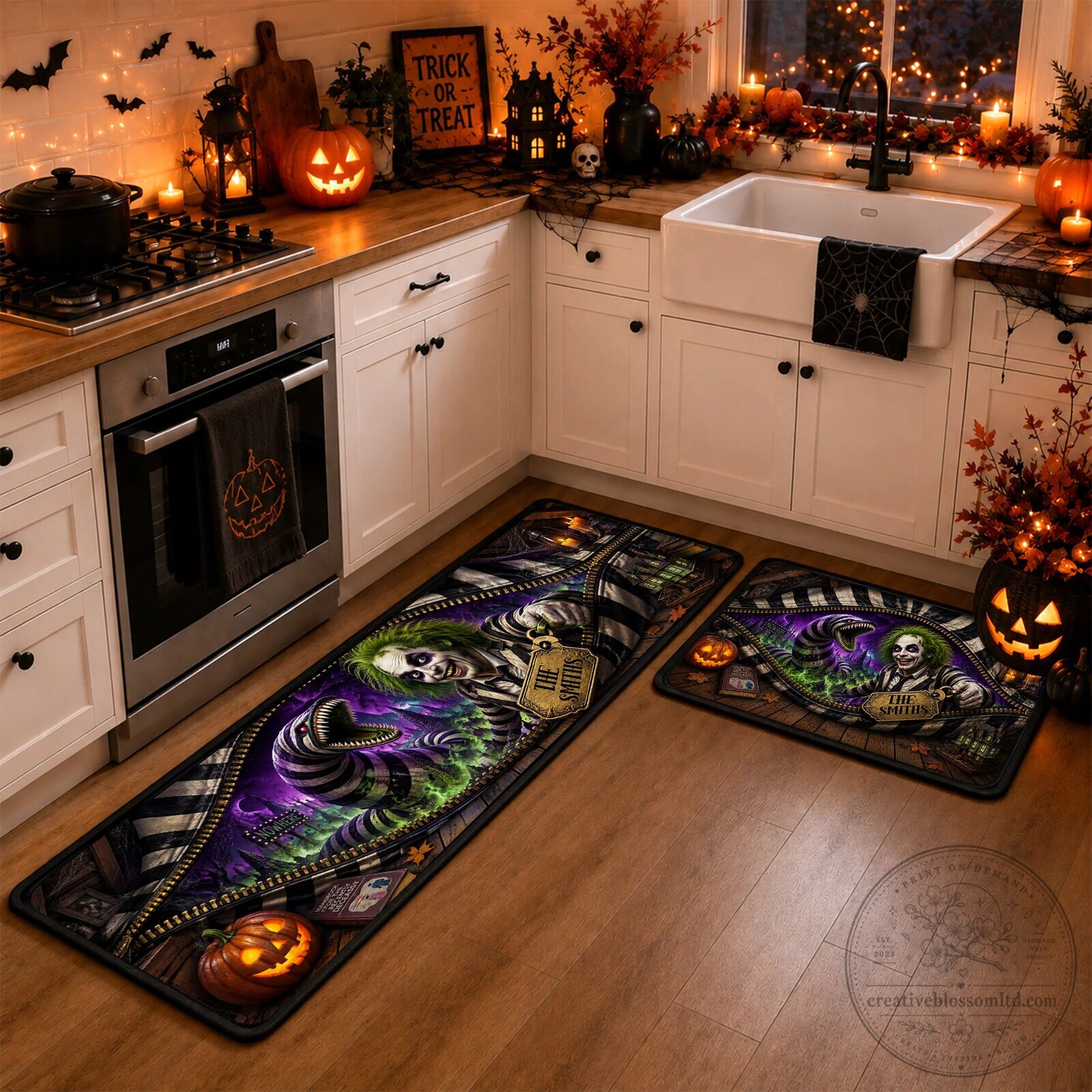Beetlejuice and Sandworm Halloween Horror Movie Welcome Doormat 8 Beetlejuice and Sandworm Halloween Horror Movie Welcome Doormat