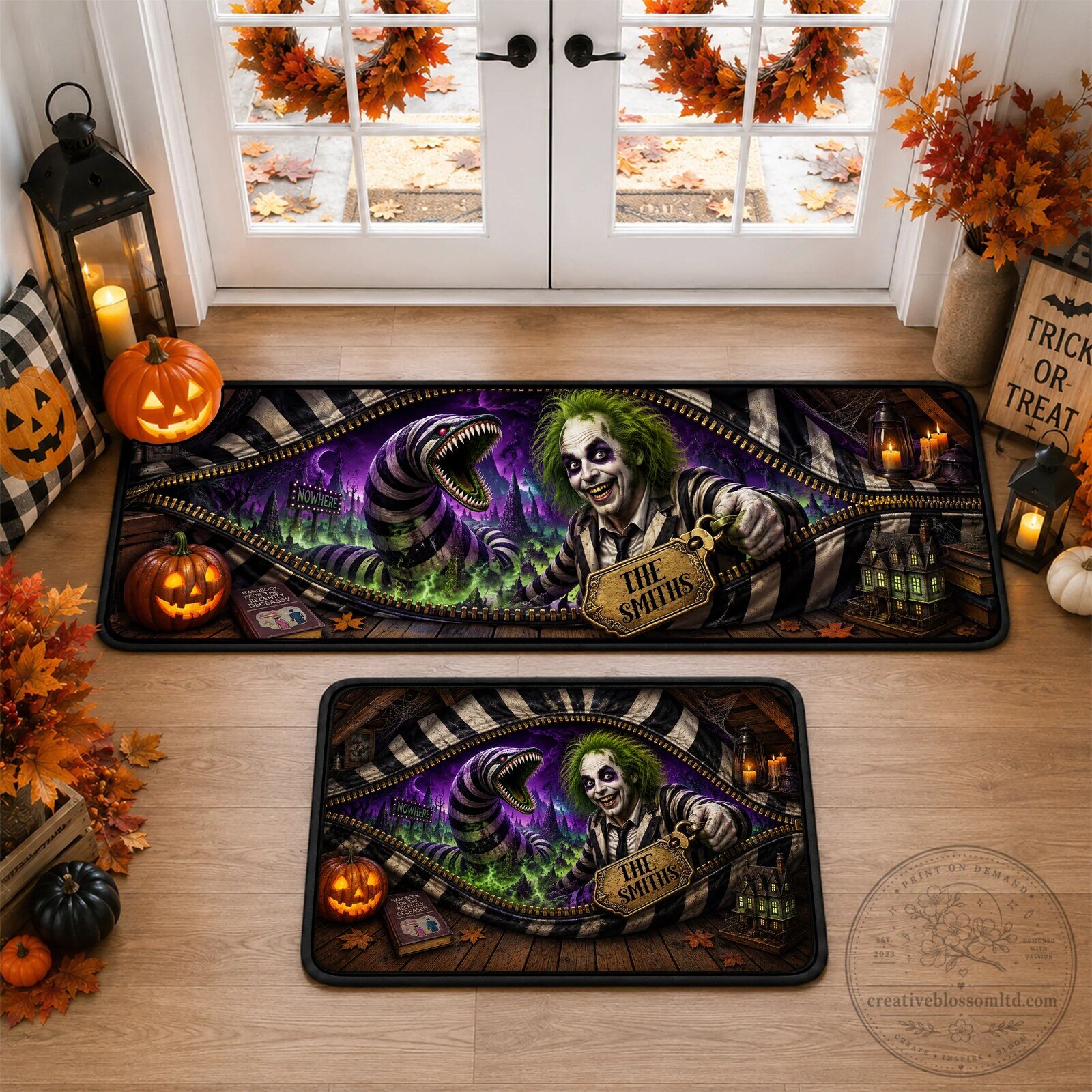 Beetlejuice and Sandworm Halloween Horror Movie Welcome Doormat 9 Beetlejuice and Sandworm Halloween Horror Movie Welcome Doormat
