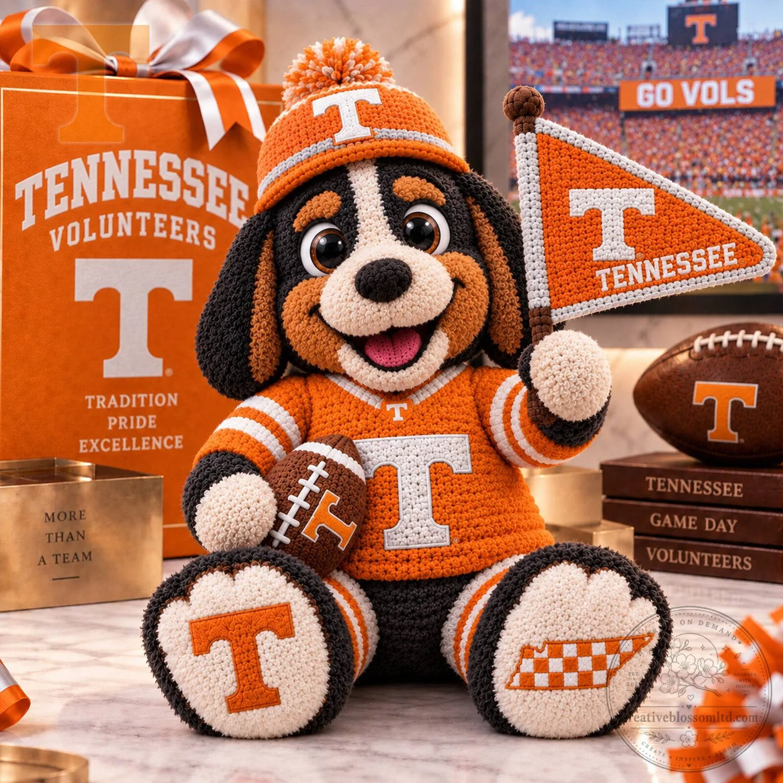 Tennessee Volunteers Mascot Plush Toy Stuffed Animal Game Day Decor