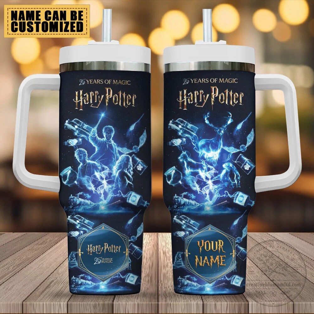 Harry Potter 25th Anniversary Years of Magic Personalized Tumbler with Handle