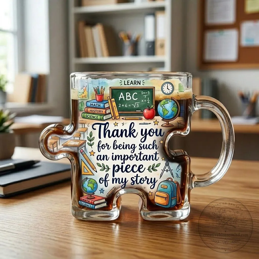 Thank You For Being An Important Piece Of My Story Teacher Puzzle Mug