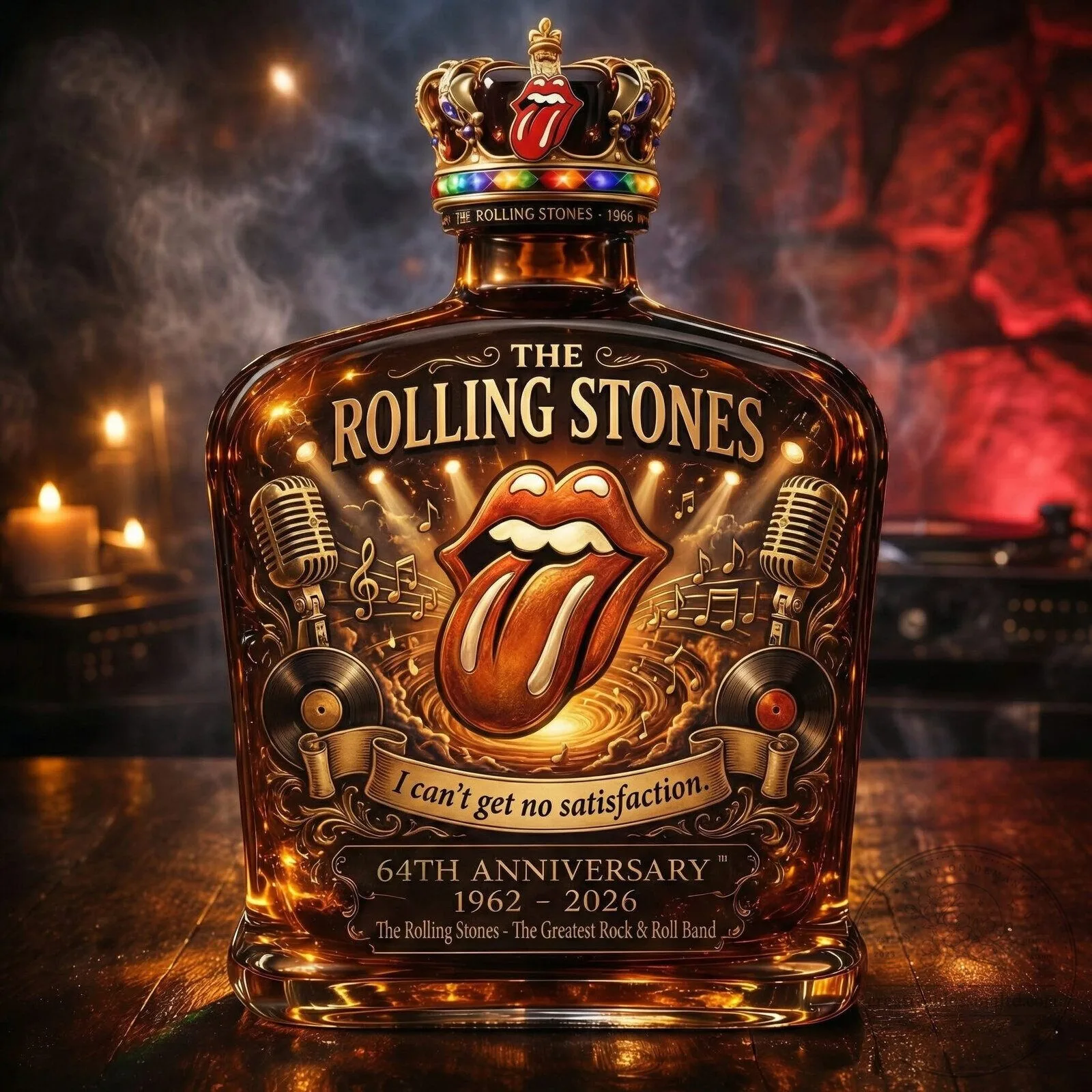 64th Anniversary Whiskey Bottle of The Rolling Stones