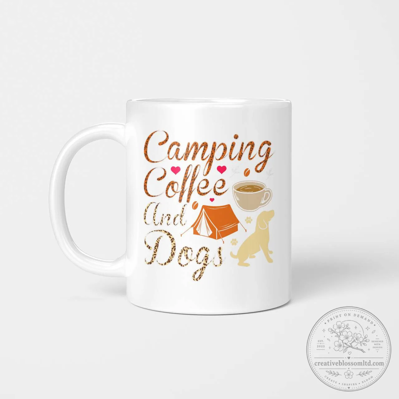 Camping Coffee And Dogs Lover White Ceramic Mug