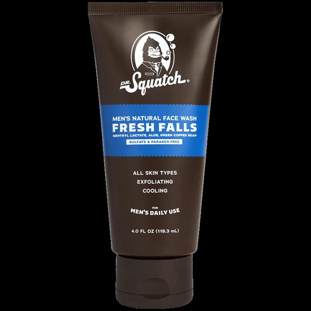 Dr. Squatch Fresh Falls Exfoliating Cooling Men's Natural Face Wash