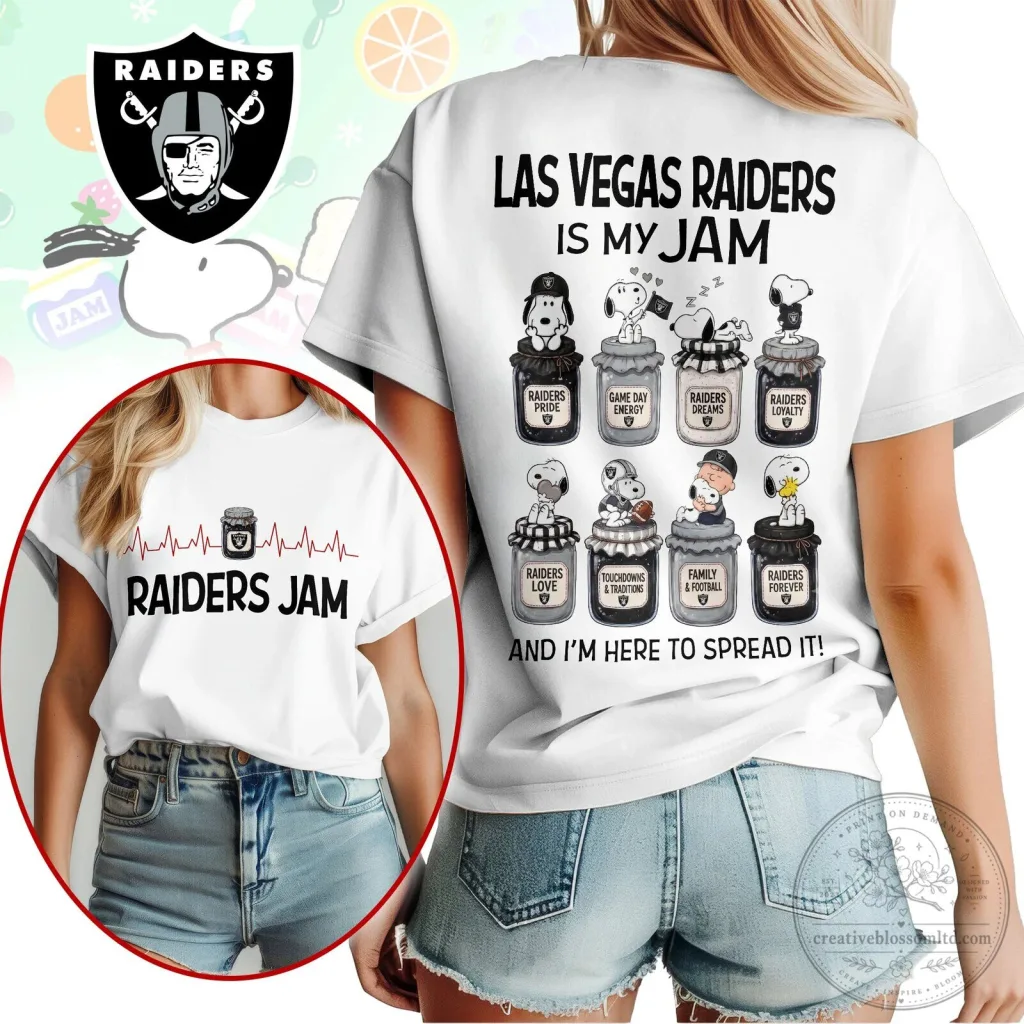 Las Vegas Raiders Football Snoopy Jam Fan T-Shirt for Women Las Vegas Raiders Football Snoopy Jam Fan T-Shirt for Women