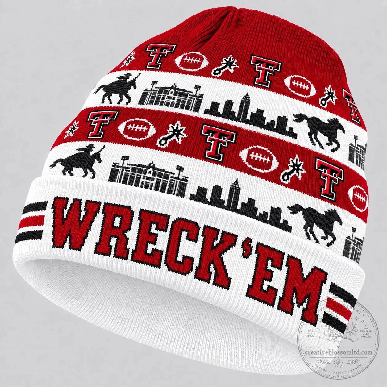 Texas Tech Red Raiders Football Wreck 'Em Beanie Cap Hat