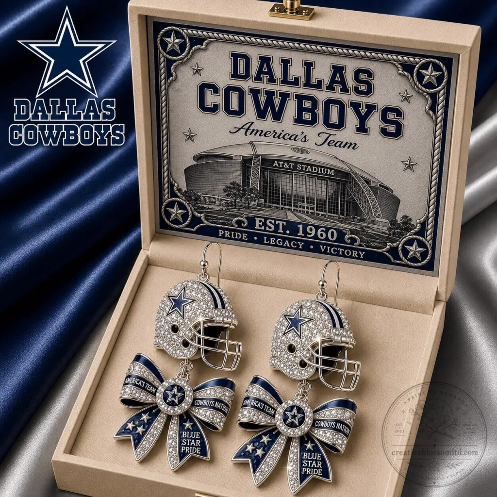 Dallas Cowboys Football Helmet Dangle Earrings for Women Dallas Cowboys Football Helmet Dangle Earrings for Women