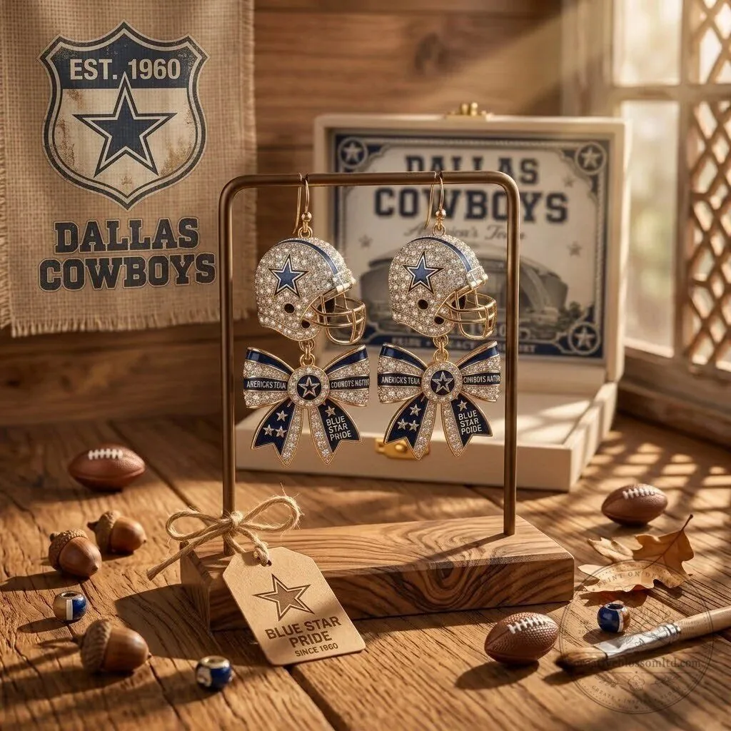 Dallas Cowboys Football Helmet Dangle Earrings for Women 8 Dallas Cowboys Football Helmet Dangle Earrings for Women