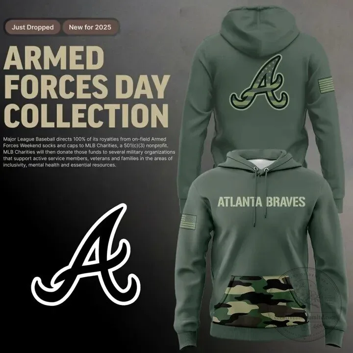 Atlanta Braves Armed Forces Day Collection Military Green Hoodie 2 Atlanta Braves Armed Forces Day Collection Military Green Hoodie
