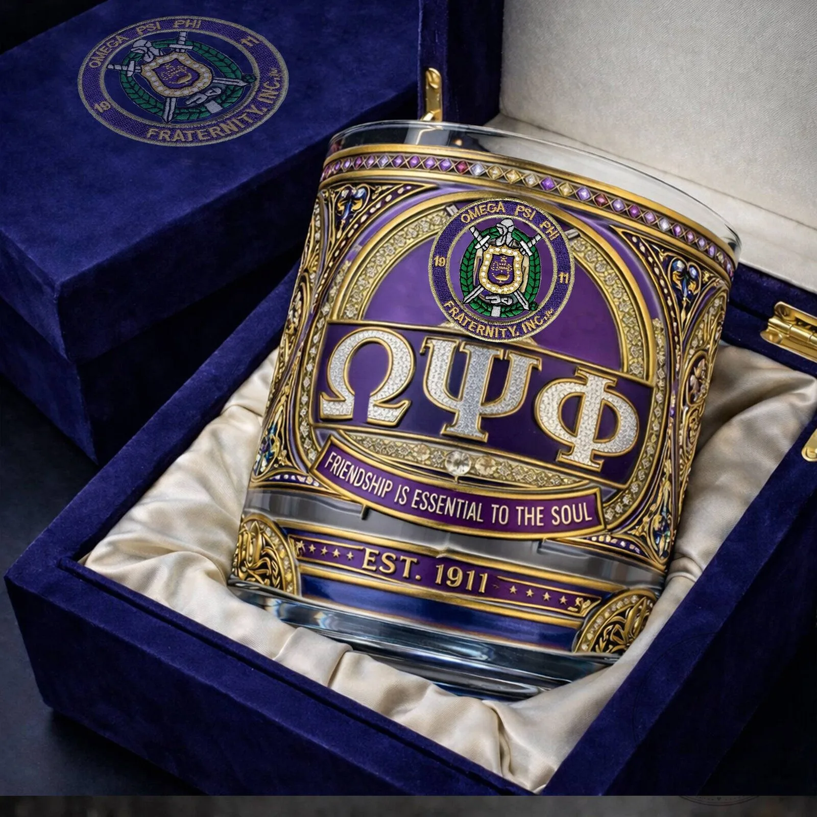 Omega Psi Phi Fraternity Est 1911 Friendship Is Essential To The Soul Drinking Glass