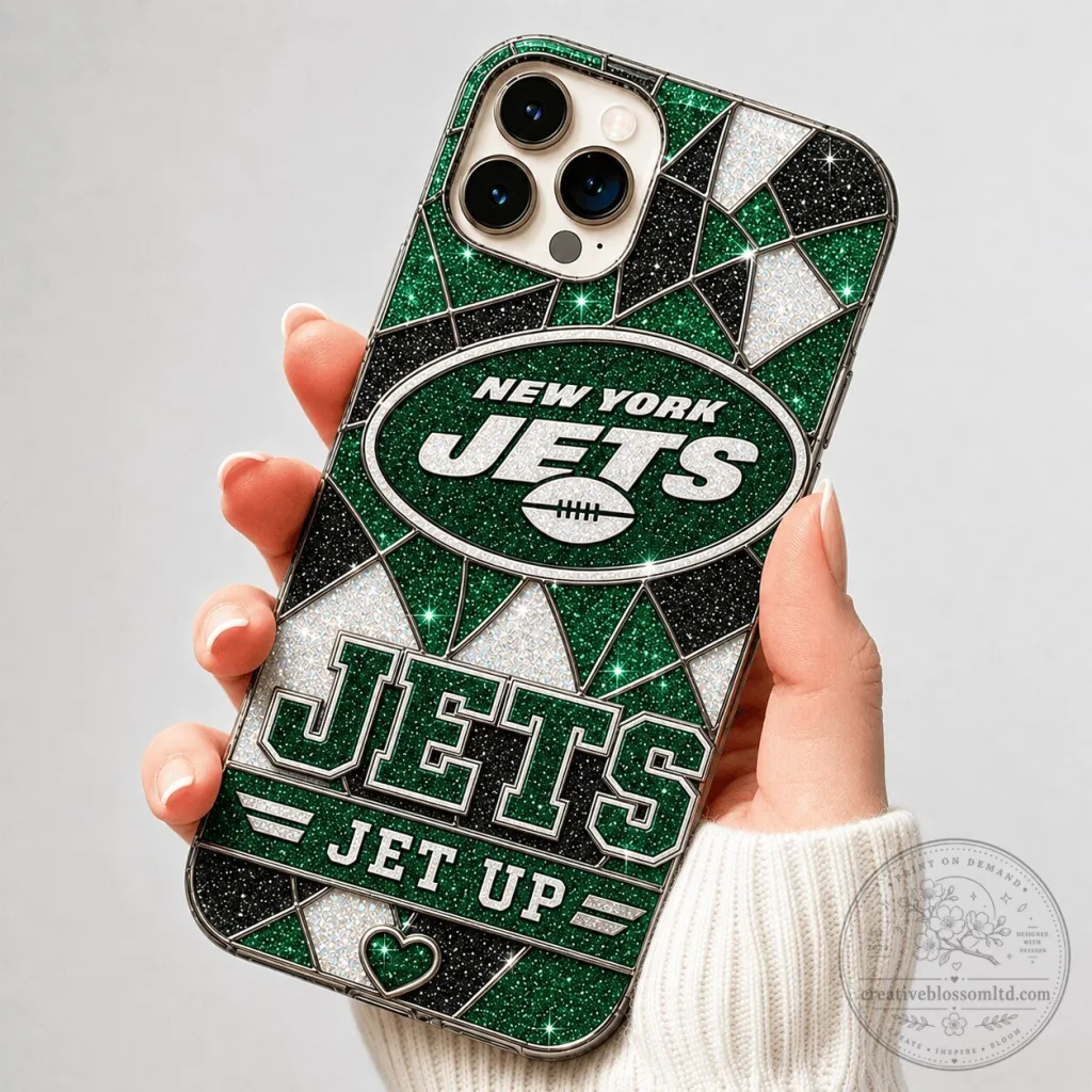 New York Jets Football Glitter Mosaic Pattern Phone Case New York Jets Football Glitter Mosaic Pattern Phone Case