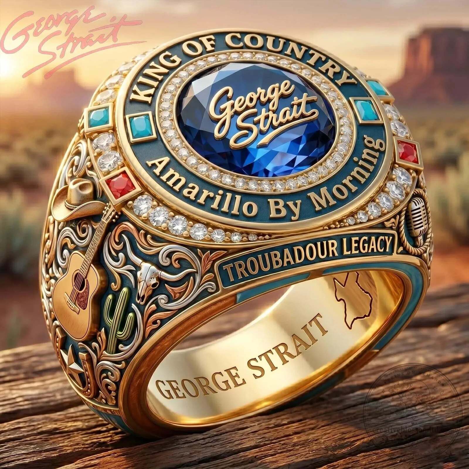 George Strait King of Country Amarillo By Morning Troubadour Legacy Ring