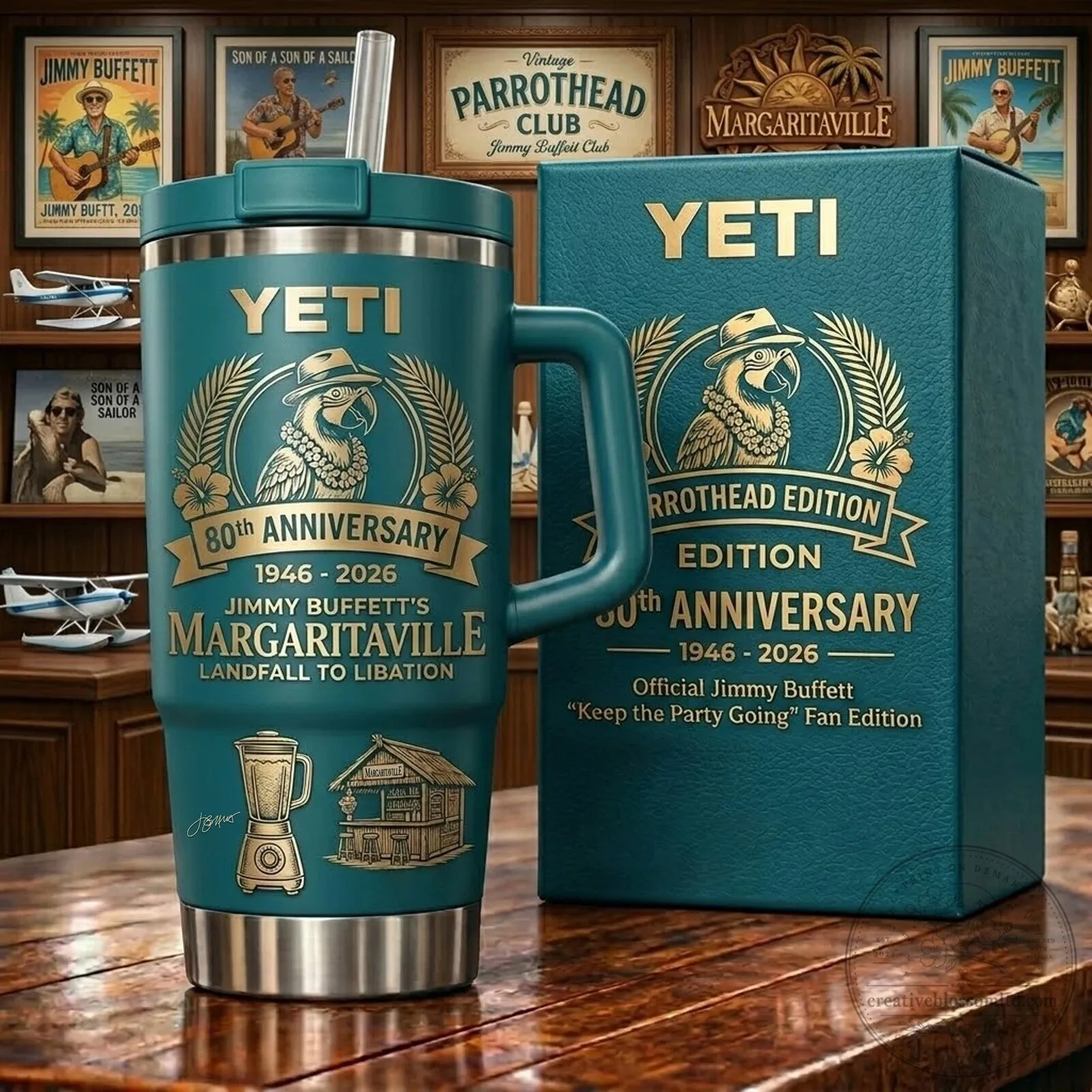 Jimmy Buffett Margaritaville 80th Anniversary Parrothead Edition Tumbler 1 Jimmy Buffett Margaritaville 80th Anniversary Parrothead Edition Tumbler