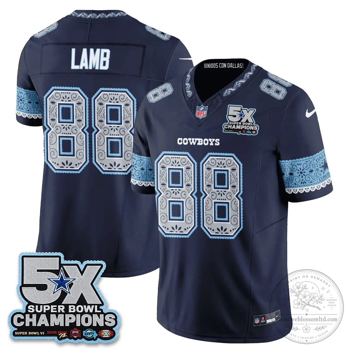 Dallas Cowboys CeeDee Lamb Hispanic Heritage Month Edition Football Jersey 1 Dallas Cowboys CeeDee Lamb Hispanic Heritage Month Edition Football Jersey