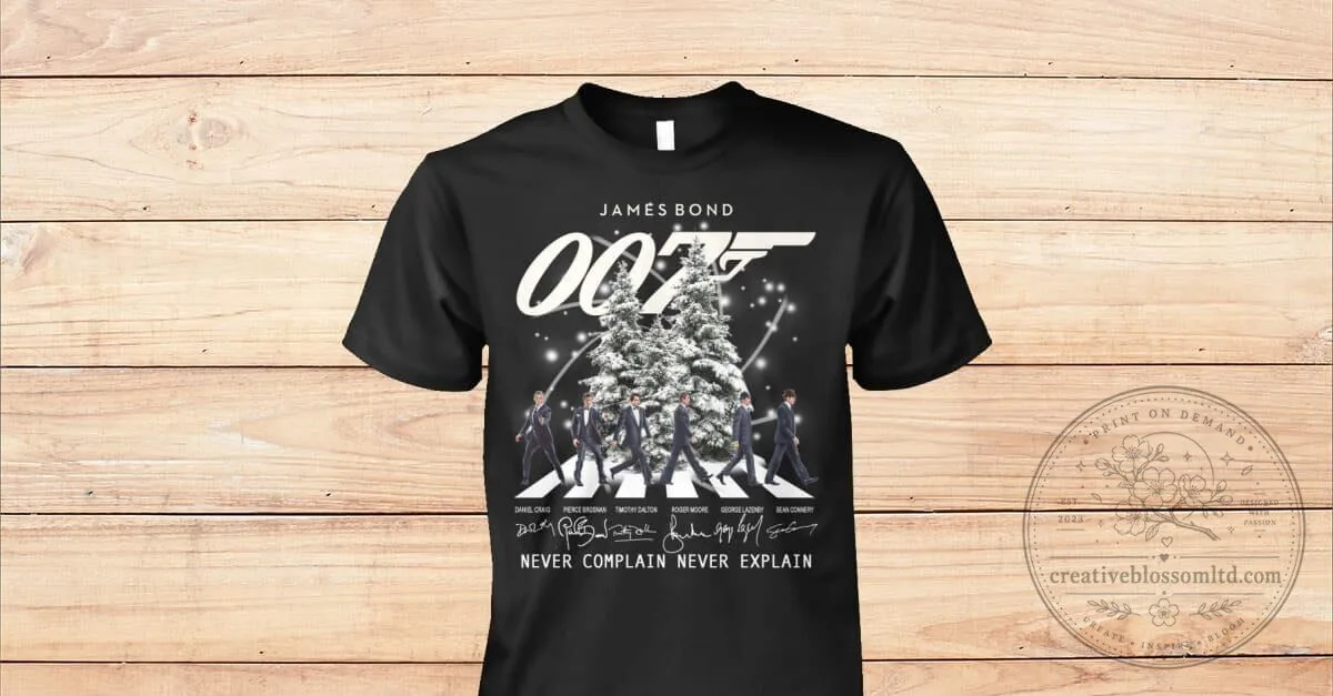 James Bond 007 Christmas Tree Never Complain Never Explain T-Shirt