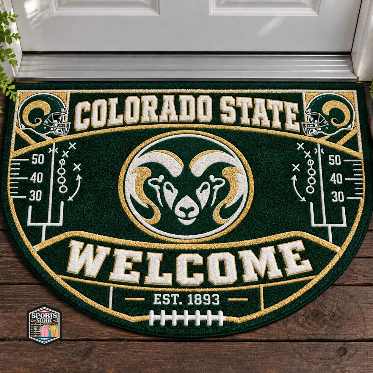 Colorado State Rams Football Welcome Home Doormat
