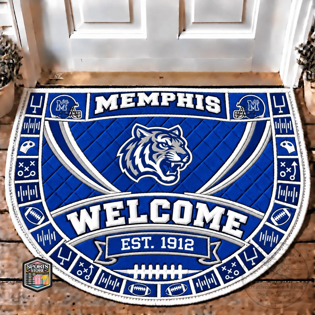 Memphis Tigers Football Team Welcome Est 1912 Doormat 9 Memphis Tigers Football Team Welcome Est 1912 Doormat