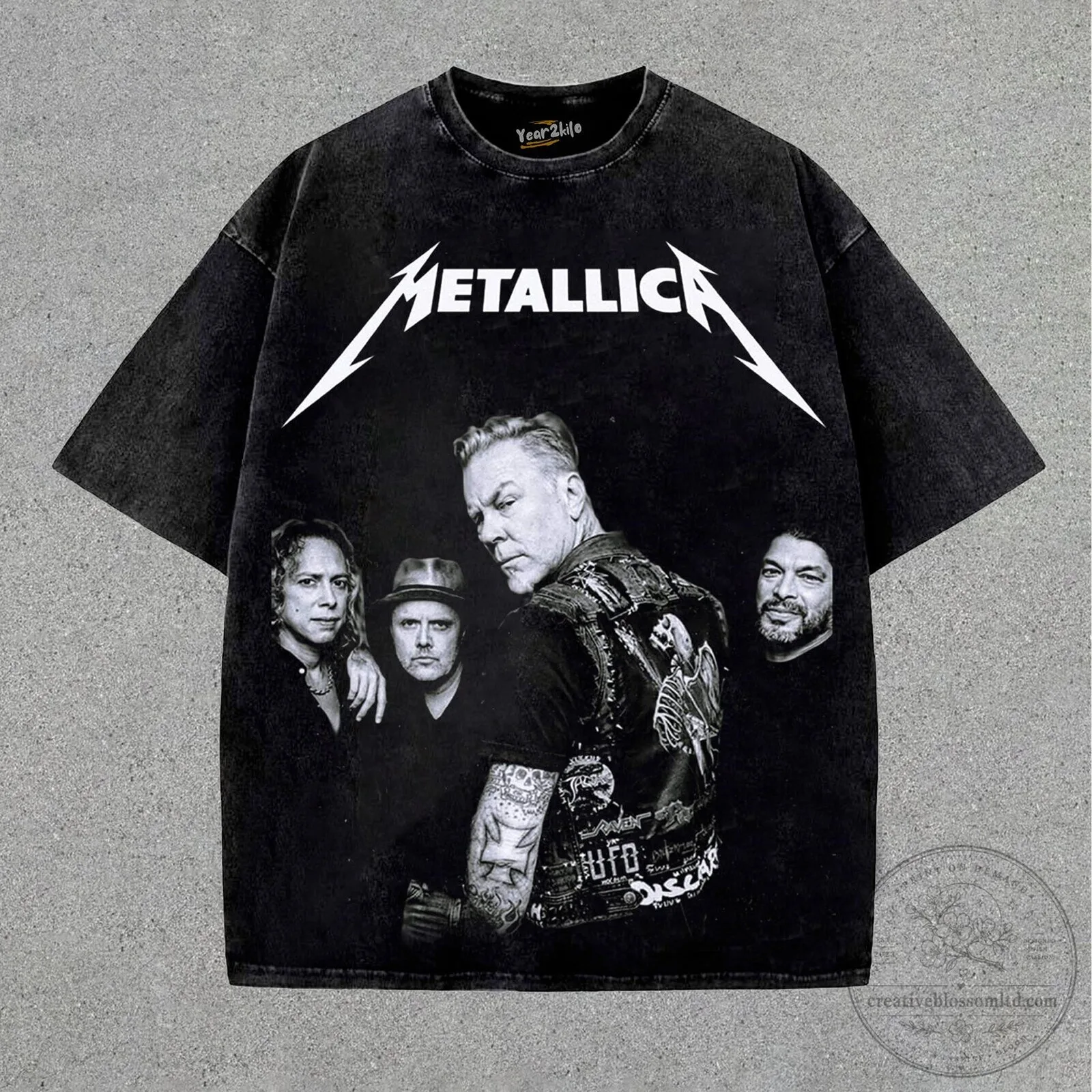 Metallica Band Members Black Washed Graphic T-Shirt
