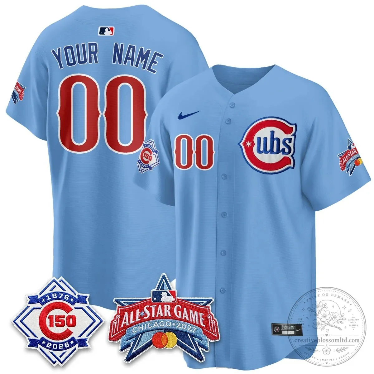 Chicago Cubs All Star Game 2027 Custom Baseball Jersey 12 Chicago Cubs All Star Game 2027 Custom Baseball Jersey