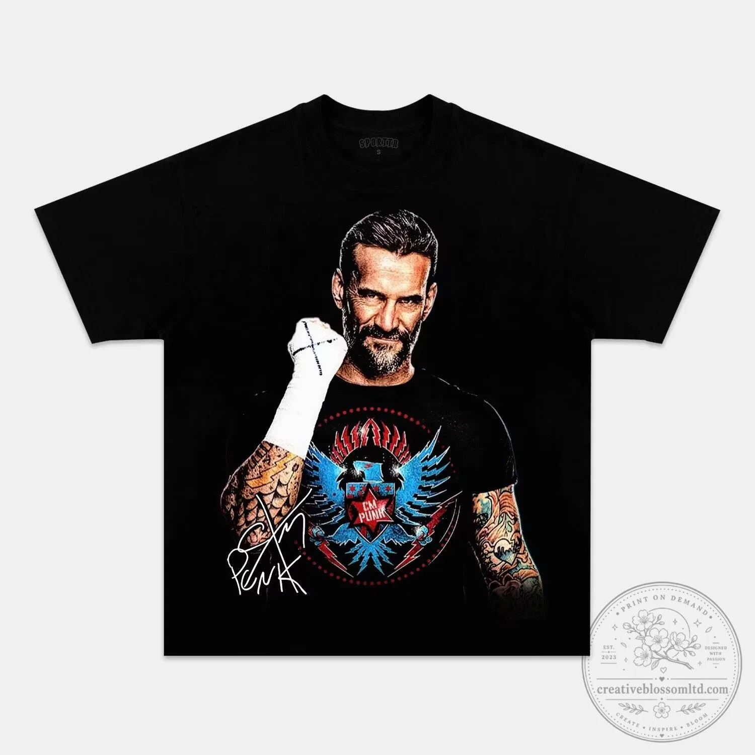 CM Punk Best in the World Professional Wrestler Black Adult T-Shirt
