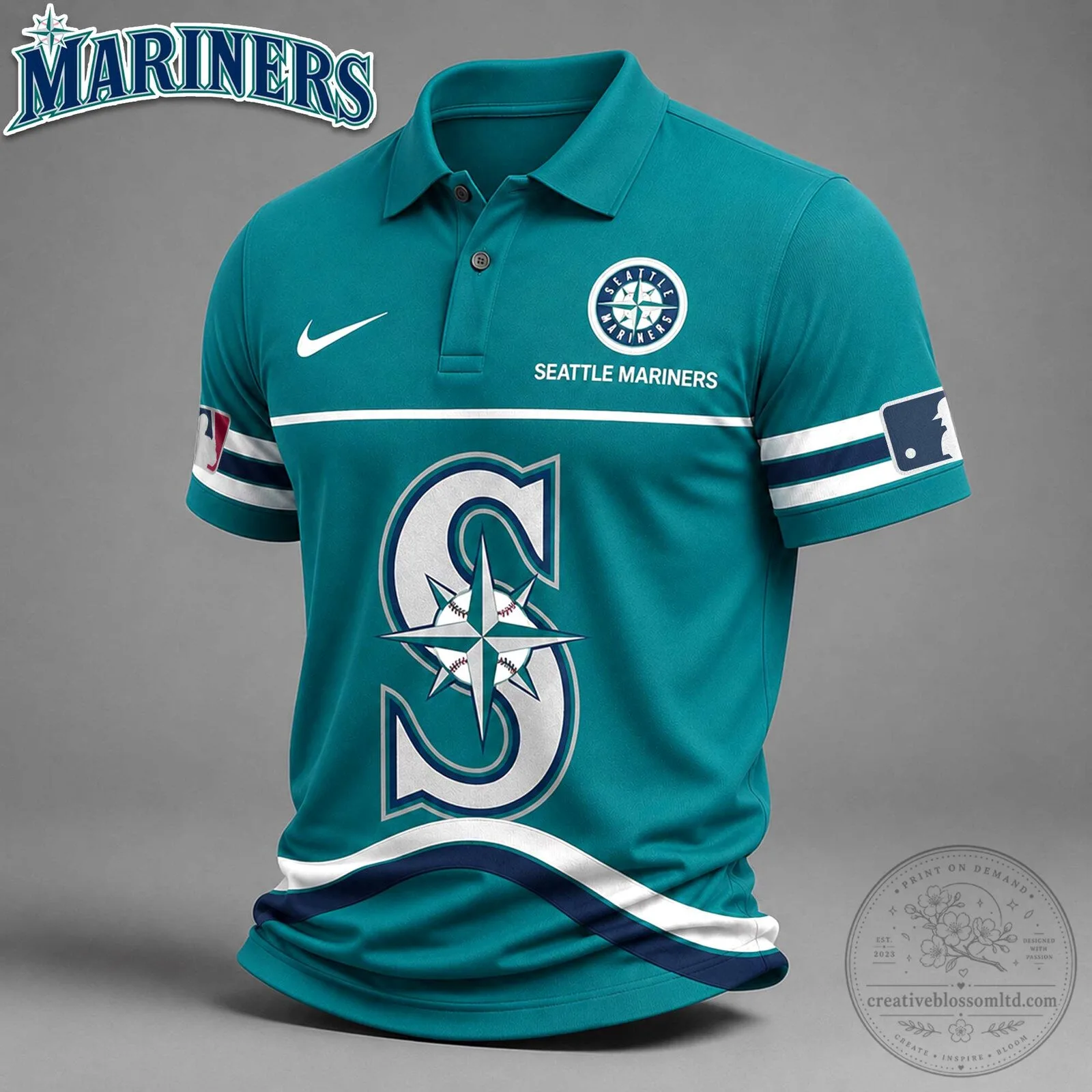 Seattle Mariners Baseball Team Logo Polo Shirt
