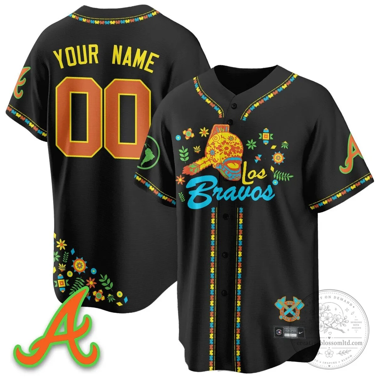Custom Baseball Jersey for Atlanta Braves Los Bravos Fans
