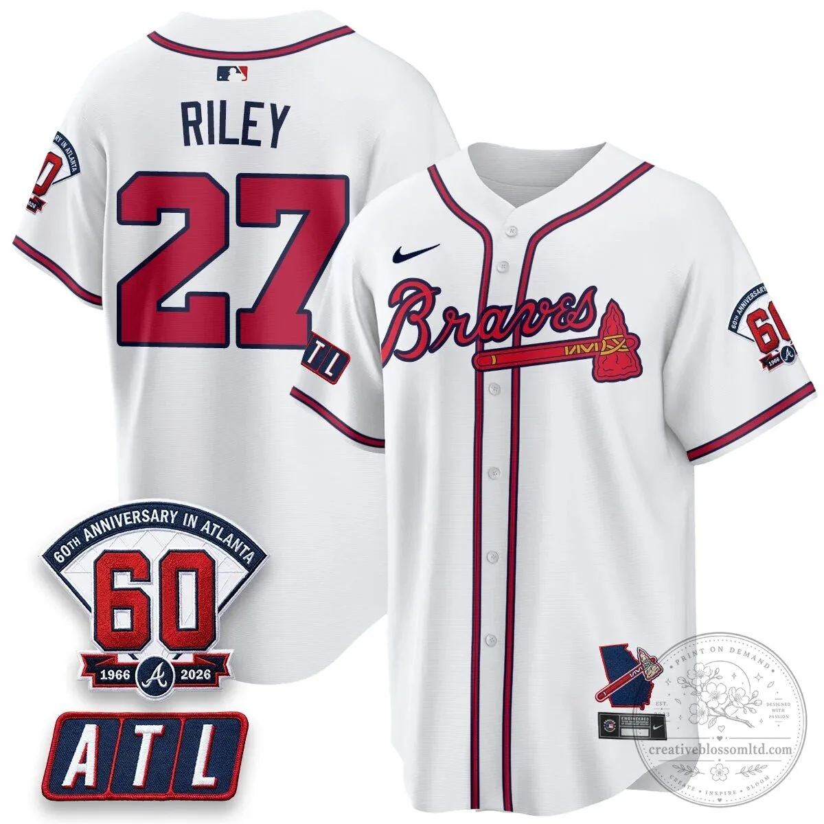 Atlanta Braves Ronald Acuna Jr. 60th Anniversary Baseball Jersey 47 Atlanta Braves Ronald Acuna Jr. 60th Anniversary Baseball Jersey