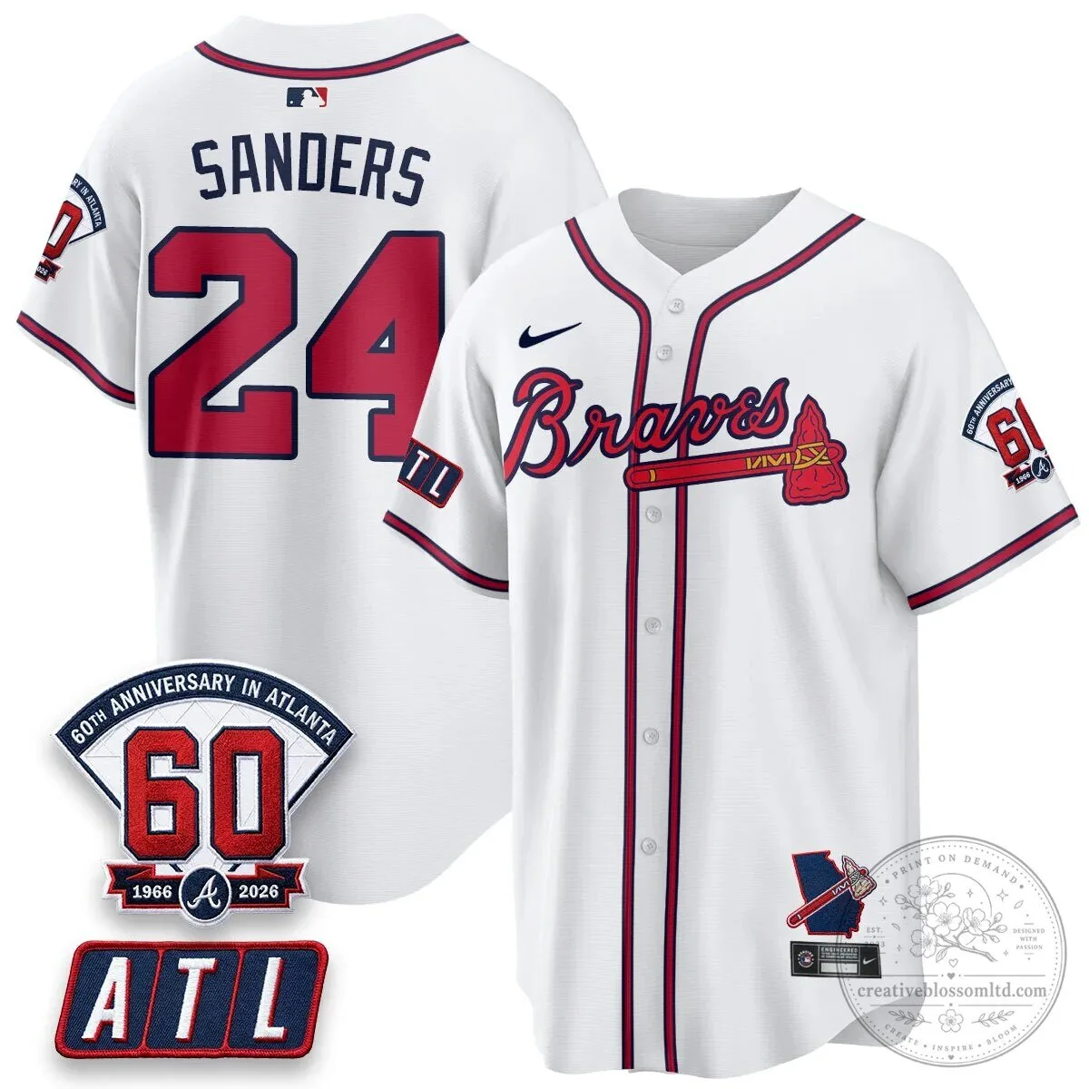 Atlanta Braves Ronald Acuna Jr. 60th Anniversary Baseball Jersey 49 Atlanta Braves Ronald Acuna Jr. 60th Anniversary Baseball Jersey