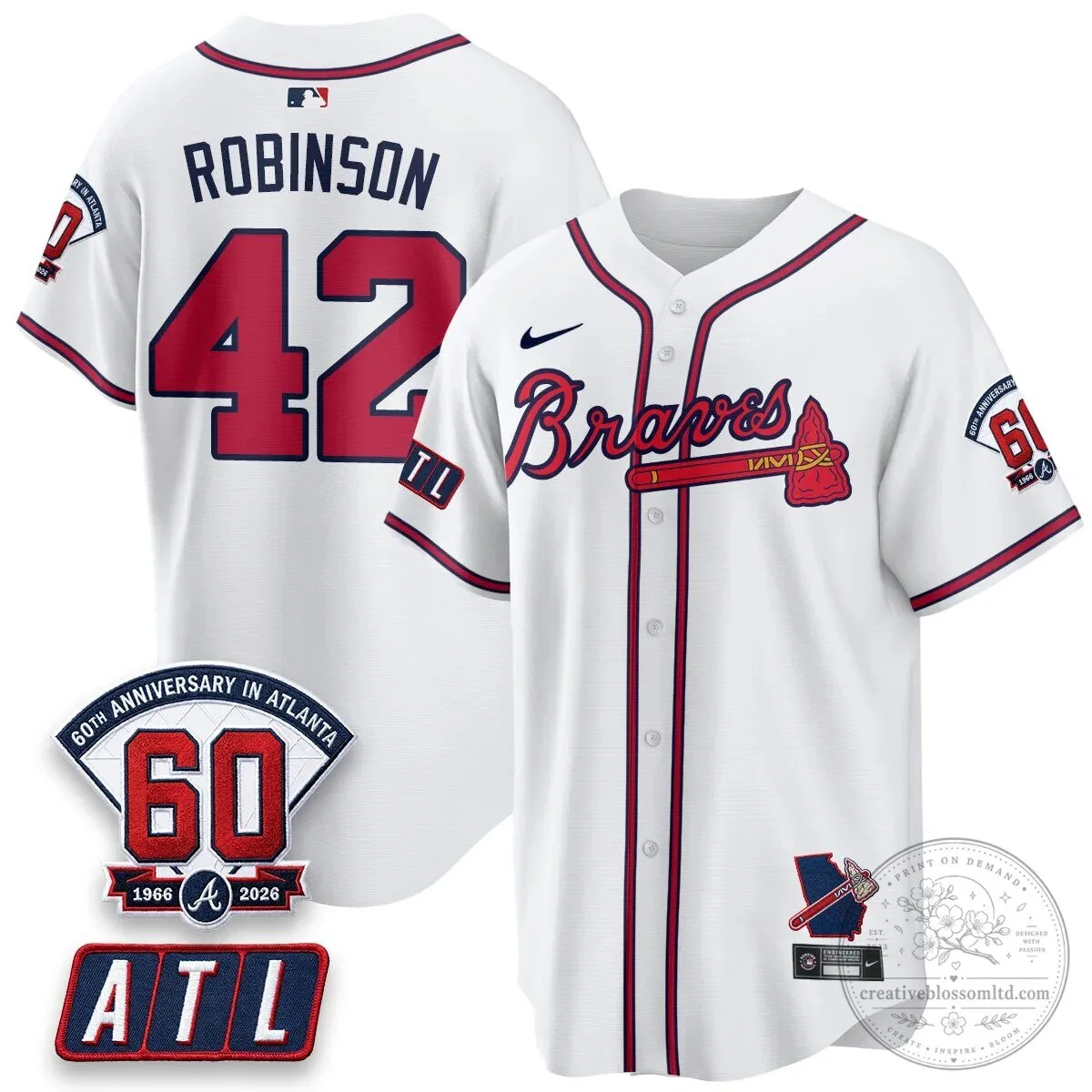 Atlanta Braves Ronald Acuna Jr. 60th Anniversary Baseball Jersey 50 Atlanta Braves Ronald Acuna Jr. 60th Anniversary Baseball Jersey