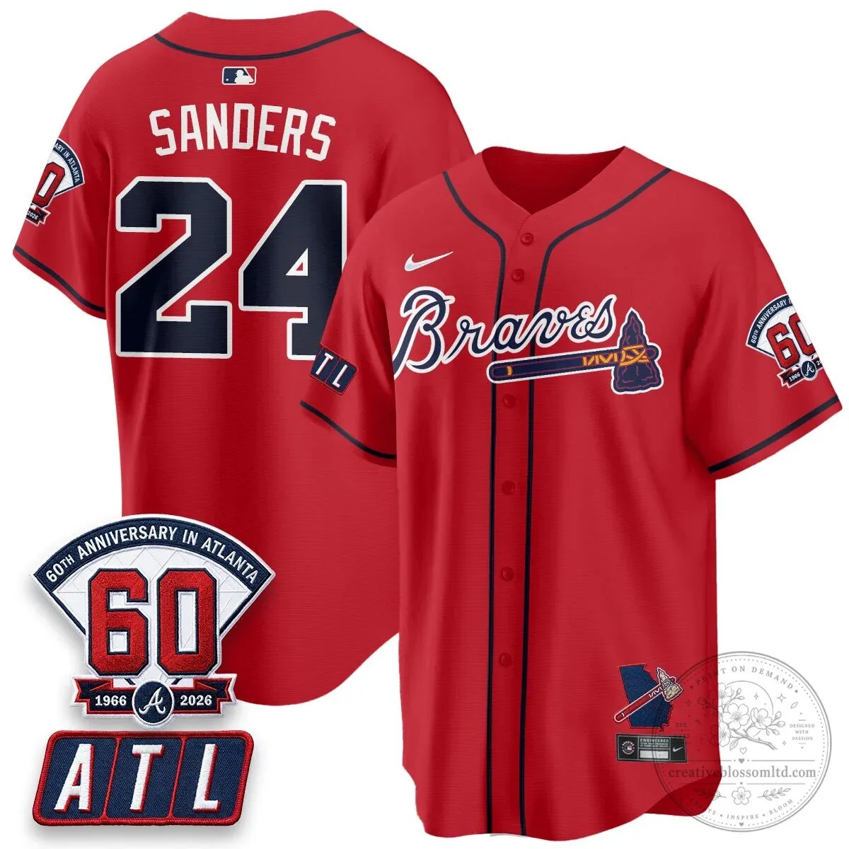 Atlanta Braves Ronald Acuna Jr. 60th Anniversary Baseball Jersey 57 Atlanta Braves Ronald Acuna Jr. 60th Anniversary Baseball Jersey