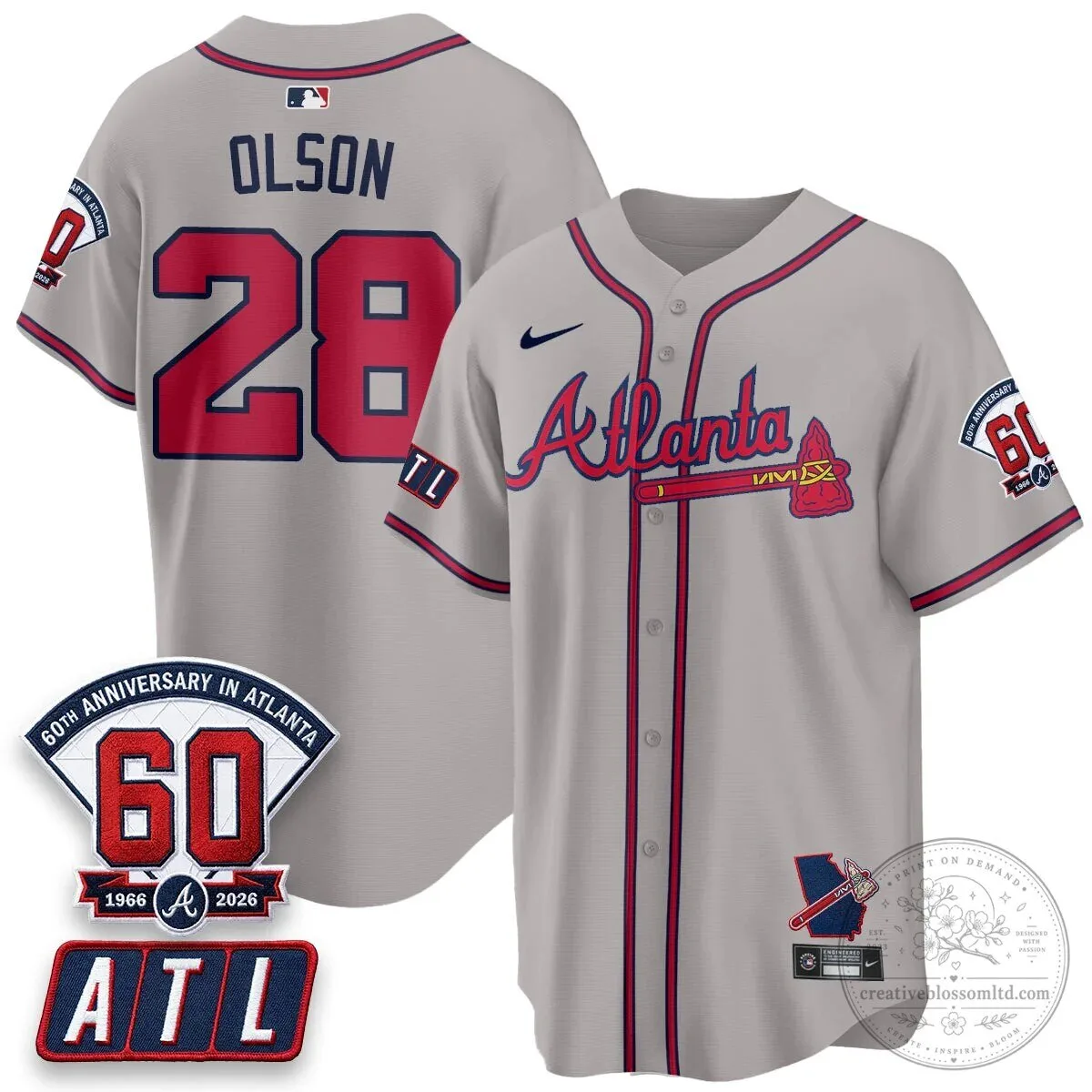 Atlanta Braves Ronald Acuna Jr. 60th Anniversary Baseball Jersey 70 Atlanta Braves Ronald Acuna Jr. 60th Anniversary Baseball Jersey