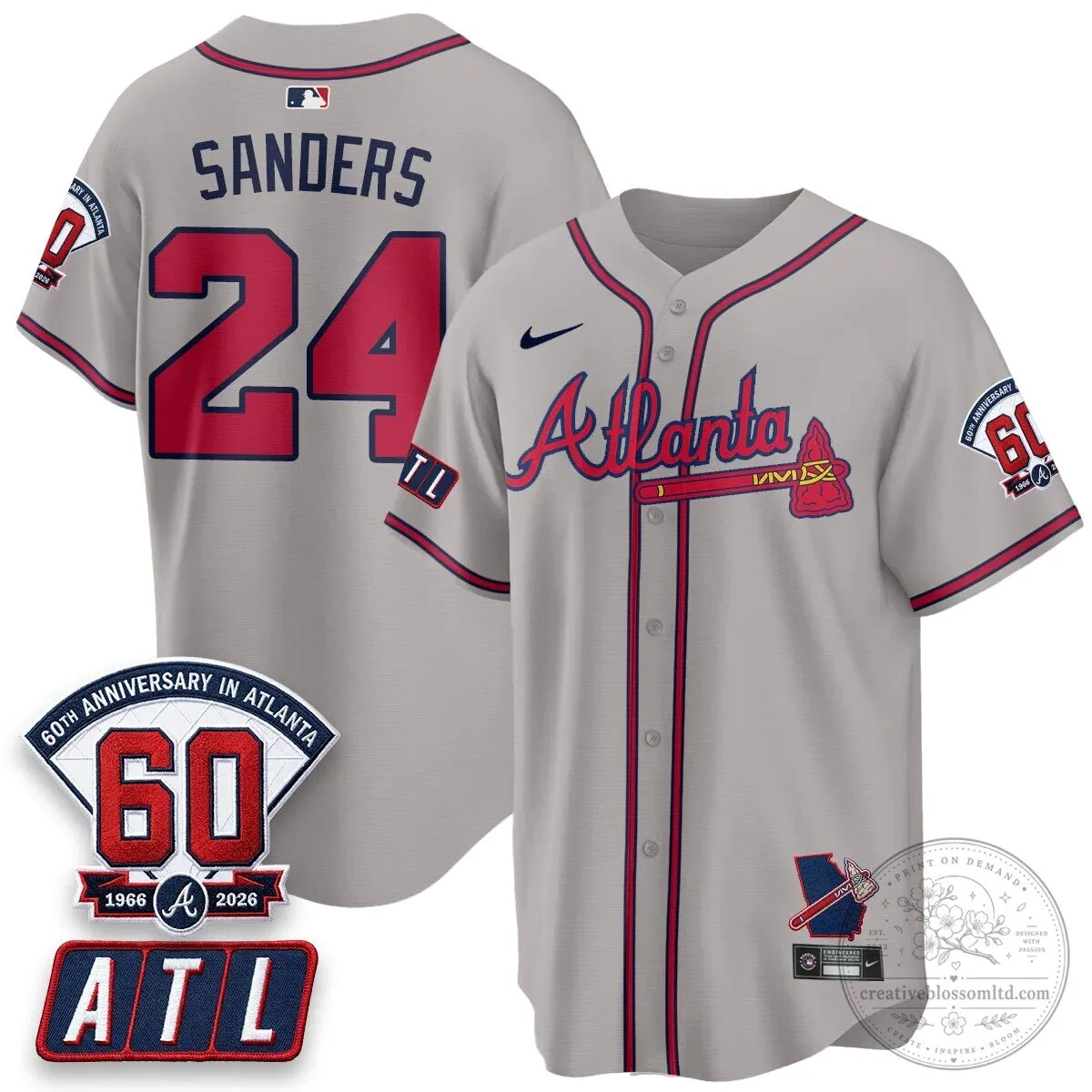 Atlanta Braves Ronald Acuna Jr. 60th Anniversary Baseball Jersey 73 Atlanta Braves Ronald Acuna Jr. 60th Anniversary Baseball Jersey